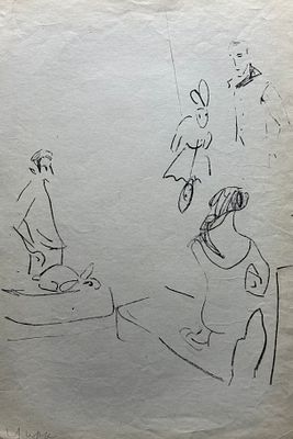 [Архив Герты Неменовой] Неменова Г.М. «Цирк», 1960-е гг. Бумага, автолитография. Размер: 59,7х40 см.