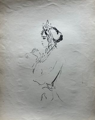 [Архив Герты Неменовой] Неменова Г.М. «Кореянка», 1950-е гг. Бумага, автолитография. Размер: 