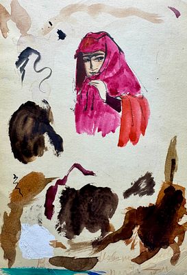 [Архив Т. Полетика] Т. Полетика «Портрет восточной женщины», 1950-е гг. Бумага, гр. карандаш 