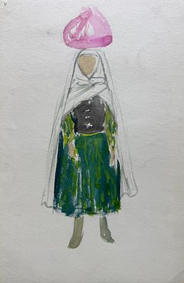 [Архив Т. Полетика] Т. Полетика «Женщина в национальном костюме», 1950-е гг. Бумага, гр. 