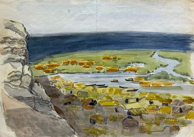 [Архив Т. Полетика] Т. Полетика «Средняя Азия», 1950-е гг. Бумага, гр. карандаш, тушь, белила. Т 