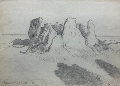 [Архив Т. Полетика] Т. Полетика &laquo;Якке-Парсан&raquo;, 1950-е гг. Бумага, гр. карандаш. Тамара Полетика 