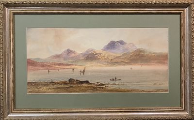 Лагорио Л.Ф. (1826-1905) &laquo;Лодки в бухте. У берегов Малой Азии&raquo;, 1885 г. Бумага, акварель. 