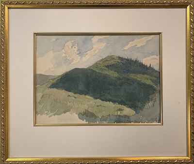 Бенуа Александр (1870-1960) &laquo;Горный пейзаж. Этюд&raquo;, 1-я четверть ХХ в. Бумага, акварель. Размер: 