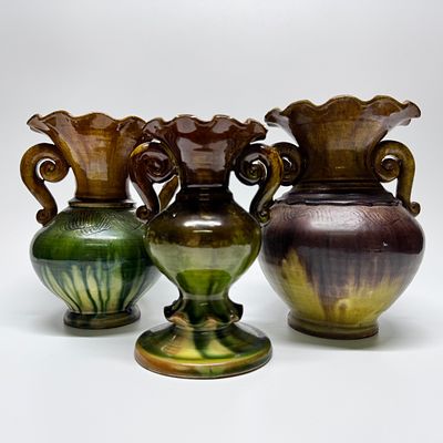 Вазы. Прибалтика, 1970-е гг. Керамика, поливы. Семейство ваз. Прибалтика, 1970-е гг. Керамика 