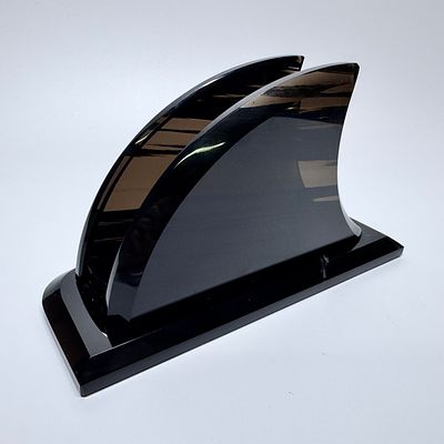 Салфетница в стиле Ар Деко. Европа, ХХ в. Обсидиан (природное вулканическое стекло). Салфетница 