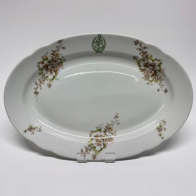 Блюдо &laquo;Морское судоходство&raquo;. Россия, т-во Кузнецова, кон. XIX - нач. XX вв. Фарфор, деколь. Блюд 