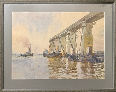 Ефимов А.А. &laquo;Порт&raquo;. СССР, нач. 1960-х гг. Бумага, акварель. Размер: 51,5х71 см. Ефимов 