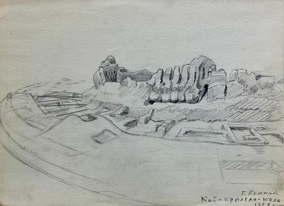 [Архив Т. Полетика] Т. Полетика &laquo;Кой - Крылган - кола&raquo;, 1958 г. Бумага, гр. карандаш. Тамара 