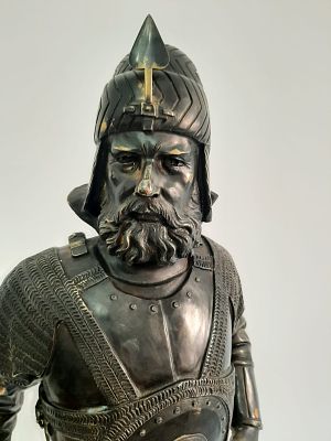 статуэтка бронза 
Ермак Тимофеевич /1532 - 1585/ казачий атаман, завоеватель сибири. Скульптор 