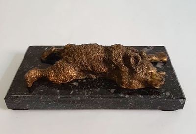 Пресс-папье &laquo;Медведь&raquo;. Бронза, камень, фабрика Верфеля ? после революции, без клейма Россия. 