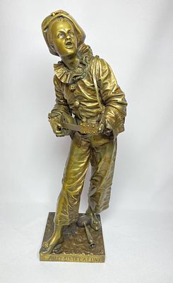 Большая тяжёлая бронзовая статуэтка производство Франция 19 век скульптор Bouret Eutrope 