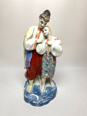 Статуэтка винтажная Майская ночь, скульптор О.Л. Жникруп, фарфор, роспись, золочение, Полонский 