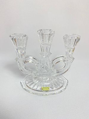 Винтажный хрустальный подсвечник ручной работы на 3 свечи привезён из Германии. Подсвечник не 