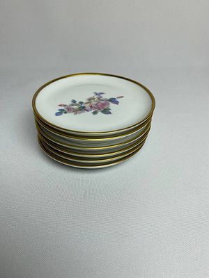 Фарфоровые розетки, тарелочки с живописью и позолотой, производство Германия знаменитая 