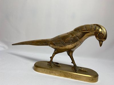 Большая бронзовая статуэтка "Фазан". Статуэтка бронзовая литая с ручной доработкой. 