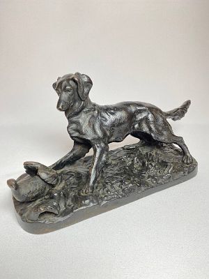 Чугунная статуэтка большая "Сеттер". Каслинское литьё XIX век Царская Россия. 
Чугунная 