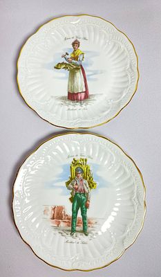 Две декоративные, настенные, рельефные тарелки, мануфактуры LIMOGES. Франция. Время 