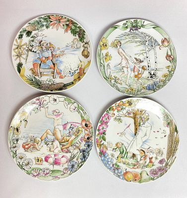 Винтажные декоративные тарелки Seltmann Weiden "Времена года". 
1970-1979гг. Диаметр-20см. 