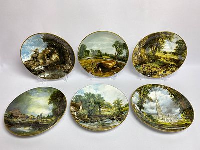 Винтажные коллекционные декоративные тарелки. Настенные тарелки с репродукциями картин Джона 