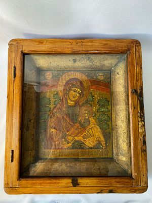 Редкая северная икона первая половина 20 века, "Млекопитательница"(Староверы) . Икона без 