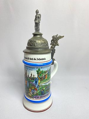 Полковая пивная кружка с литофанией. Производство Германия, время изготовления 1976 год. см. 
