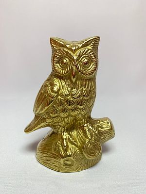 Бронзовая статуэтка Сова с ручной доработкой. Производство Германия, середина прошлого века. 