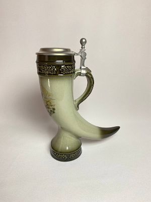 Пивная кружка "Рог" ручной работы с росписью. Производство Австрия King Austria. Коллекционная 