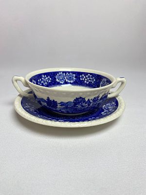 Старинная фарфоровая пиала с блюдцем производство Германия мануфактура VILLEROY &amp; BOCH. 