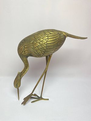 Бронзовая большая статуэтка "Аист", производство Германия. Время изготовления середина прошлого 