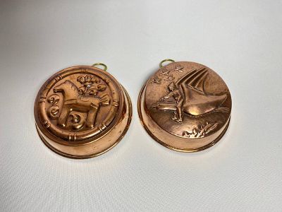 Пара старинных медных форм для выпечки с клеймом, производство Швеция. Время изготовления 