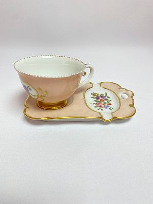 Фарфоровая кофейная пара с пепельницей &laquo;Эгоист&raquo;. Изготовлена мануфактурой Tirschenreuth Bavaria 