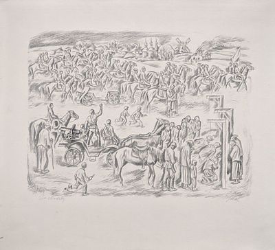 Прокопенко Николай Антонович (1924 - 2001). За свободу. 1950-е гг. 
Бумага, литография. 52 