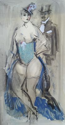 Рудаков Константин Иванович (1891-1949 ) кокетка 
серия работ "Koketten und Kavaliere im 