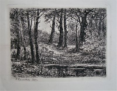 Космаков Иван Александрович.
1849 (?)–1894. Пейзаж. 1889 г. Бумага, офорт. 8Х11 см. 156/112. 