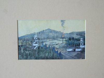 Орлов Василий Сергеевич (1910-2010). Над Камой. 1950-е гг. Бумага, акварель. 9Х15,5 см. На 