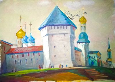 Мардиросов Арсен Ардашесович 1931г.р &laquo;Загорск&raquo;1969г. картон, темпера 42х59см График 