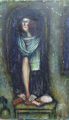 картина неиз. художник холст масло