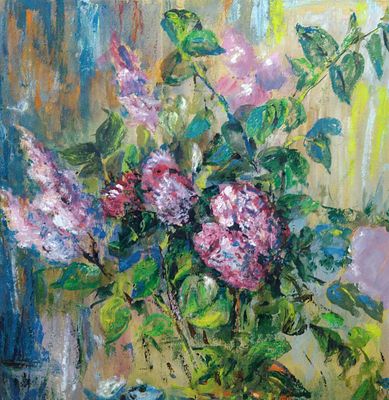 Н.х. Сирень 1930-40 годы 
картон масло 57*53