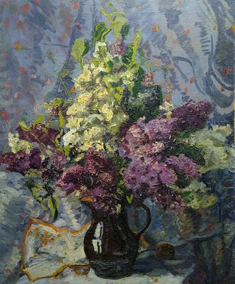 н.х сирень 1950 ые годы 
двп масло 70*85