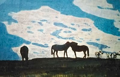 Неизвестный художник &laquo;Дыхание земли&raquo;1972г. Бумага, темпера 25х39см