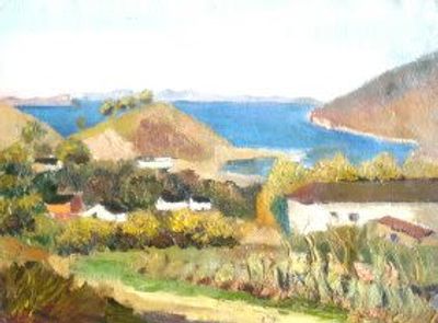 Неизвестный художник (Россия). Пейзаж. 1920-30-е гг. Картон, масло. 21Х29 см.