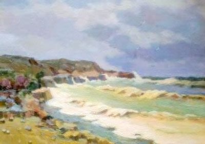 Неизвестный художник (Россия). Море. Картон, масло. 25,5Х35 см.