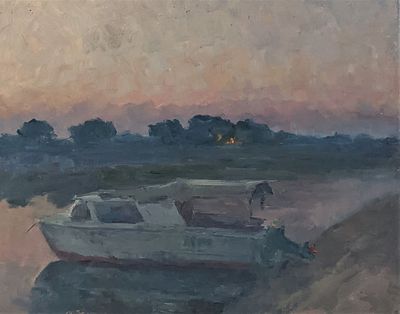 Неизвестный художник. Катерок. Картон, масло. 40х50 см.