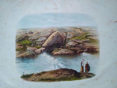 гравюра (раскрашенная) ХIХ век размер 40 х 60 см