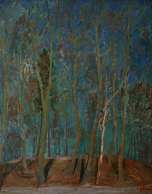 Неизвестный художник 
картон масло 1950 ые годы