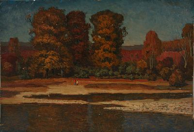 Неизвестный художник 
Осень
картон масло 49х 50 см