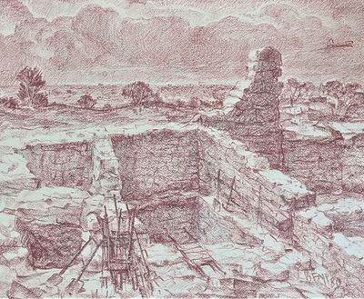 Буримов Владимиp Пантелеевич (1921 г.р.). Танаис. 1960-70-е гг. Бумага, пастель. 55,5х67,5 см. 