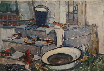 Курилович Римма Ивановна (1927г.р.). 
Картон, масло. 50 х 70 см. 
Родилась 28 