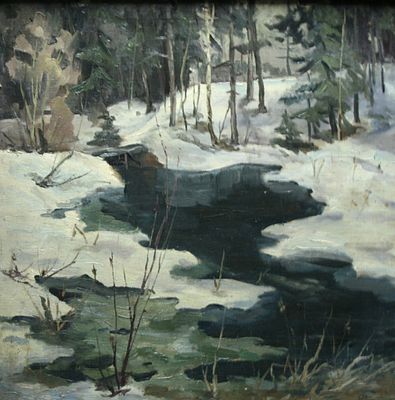 Неизвестный художник 1950 ые годы 
холст масло 50 х 50 см.